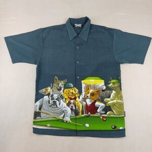 VTG Dragonfly XL Mens Shirt‎ Camp Button Up Short Sleeve Boxy 24x31